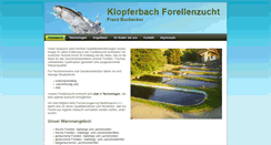 Desktop Screenshot of klopferbach-forellenzucht.de